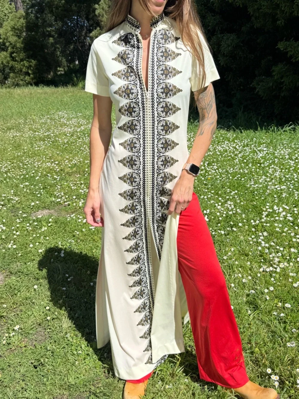RARE 1970s Alfred Shaheen Signed Cheongsam Maxi Dress - Picture 14 of 14